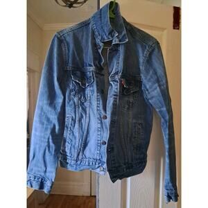 Vintage Levis Jacket Mens Small Dark Blue Denim Trucker Type 90s